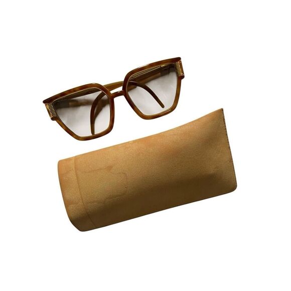 Vtg 70s Ted Lapidus Oversized Tortoise Sunglasses Paris France With Case Hippie main image 11